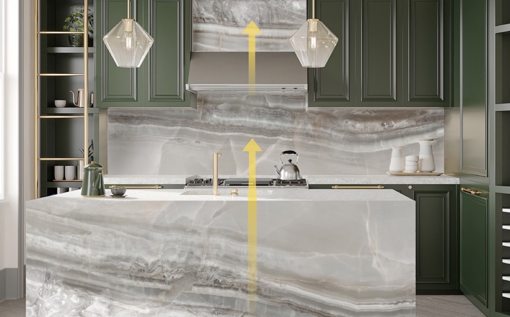 kitchen setting Plano bioquartz